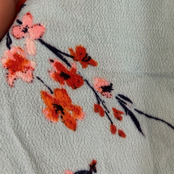 Off The Shoulder High Low Aqua Floral Belted Maxi Dress - Picture 5 of 6